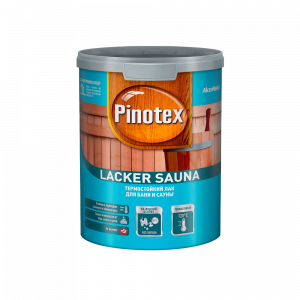 Лак Pinotex Lacker Sauna термостойкий на водной основе для бани и сауны полуматовый (1л)