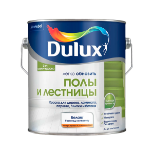 Краска Dulux Полы и Лестницы для дерева, ламината, плитки и бетона полуглянцевая база BW (2л)