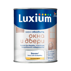 Краска для дерева и пластика водно-дисперсионная LUXIUM Окна и двери полуматовая база BW 0,75л