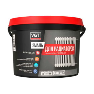 Эмаль ВД-АК-1179 для радиаторов «ПРОФИ» полуглянцевая супербелая, 2,5 кг