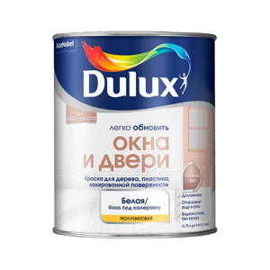 Краска Luxium Окна и Двери для дерева, пластика, лакир. поверхности полумат. база BW (0,75л)