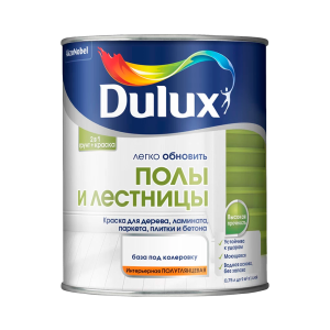 Краска Dulux Полы и Лестницы для дерева, ламината, паркета, плитки и бетона п/г база BW (0,75л)