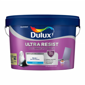 Краска Dulux Ultra Resist Гостиные и Офисы водно-дисперсионная матовая база BW ( 2,5л)