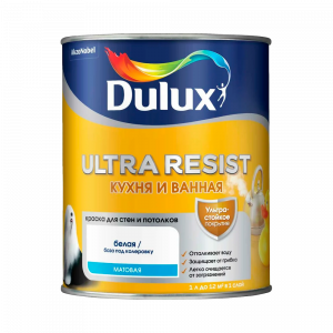 Краска Dulux Ultra Resist Кухня и Ванная водно-дсиперсионная матовая база BC ( 0,9л)