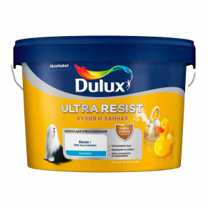 Краска Dulux Ultra Resist Кухня и Ванная водно-дсиперсионная матовая база BC ( 2,25л)