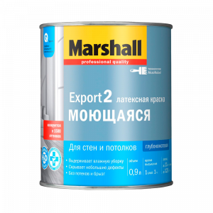 Краска Marshall Export-2 водно-дисперсионная для стен и потолков глубокоматовая база BC ( 0,9л)