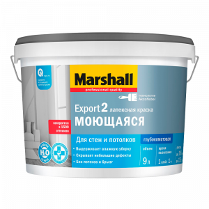 Краска Marshall Export-2 водно-дисперсионная для стен и потолков глубокоматовая база BC ( 9л)