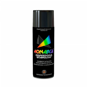 Краска аэрозольная Monarca (520 мл, 270г.), RAL9005 Черный Глянцевый
