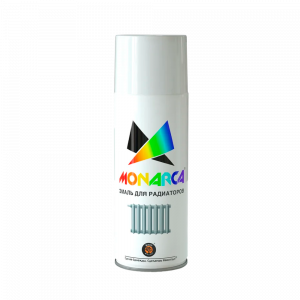 Эмаль для радиаторов аэрозольная Monarca (520 мл, 270г.), Белый Глянцевый