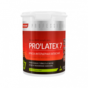 Краска латексная PARADE PRO’LATEX Е7 база А шелк-мат. 0,9л