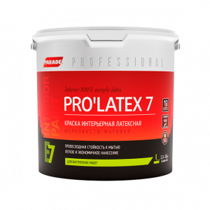 Краска латексная PARADE PRO’LATEX Е7 база А шелк-мат. 2,7л