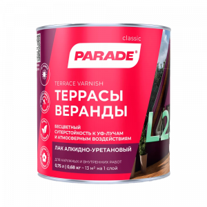 Лак алкидно-уретановый PARADE L25 Террасы & Веранды Матовый 0,75л