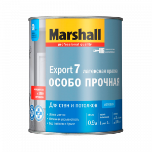 Краска Marshall Export-7 водно-дисперсионная для стен и потолков матовая база BW ( 0,9л)